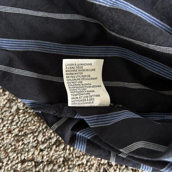 Le Chateau Men's Button Down Dress Shirt Dark Blue with Stripes Size L - Picture 4 of 9